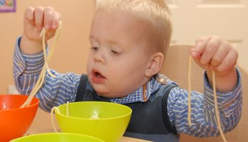 playing with spaghetti